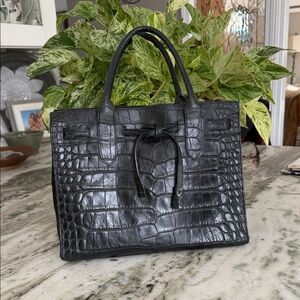 Dooney & Bourke Black Crocodile-Embossed Satchel